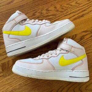 Nike Air Force 1 Mid 07 Feel Love Pink White Green Yellow Women’s Sz 8.5